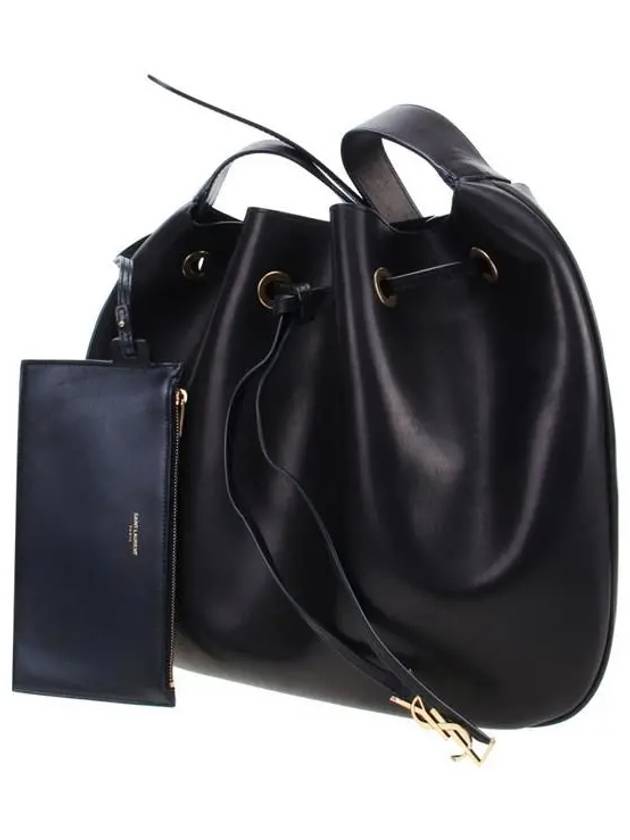 Luxury Saint Laurent Monogram Leather Shoulder Bag Black