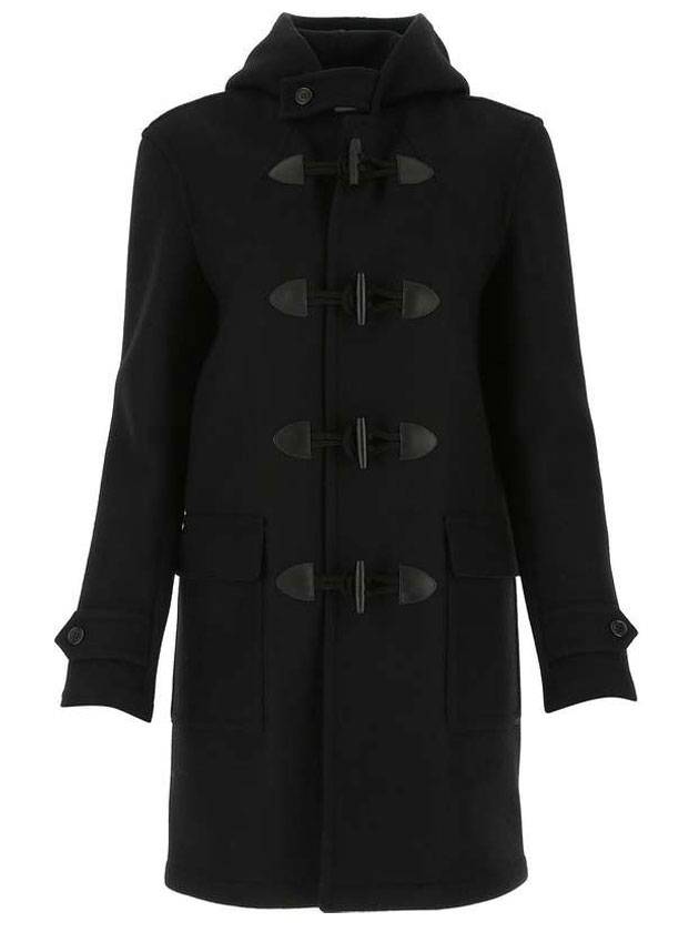Luxury Saint Laurent Wool Duffle Coat Black