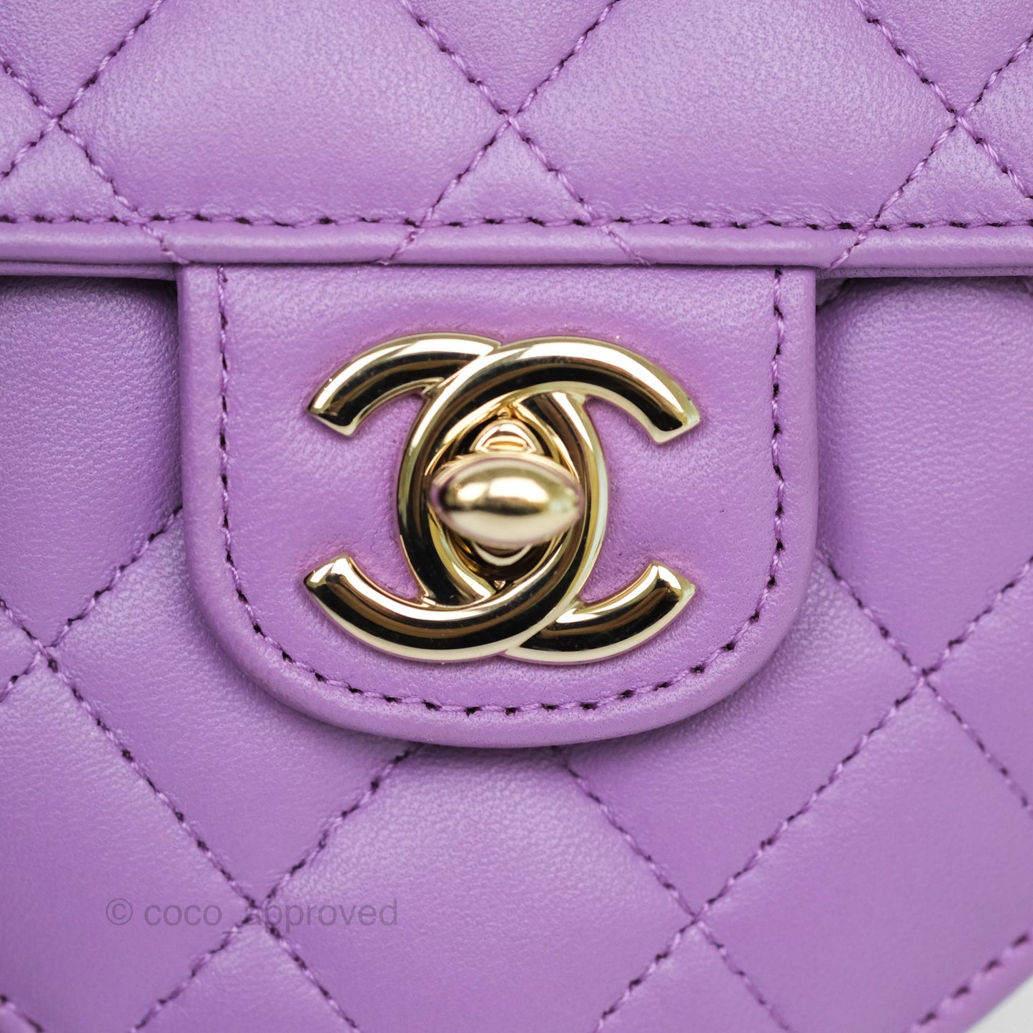 Chanel Small Heart Bag Purple Lambskin Gold Hardware 22S