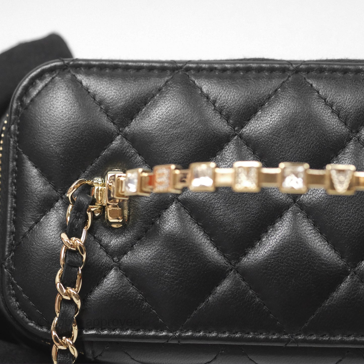 Chanel Vanity Rectangular Top Handle Black Lambskin Gold Hardware