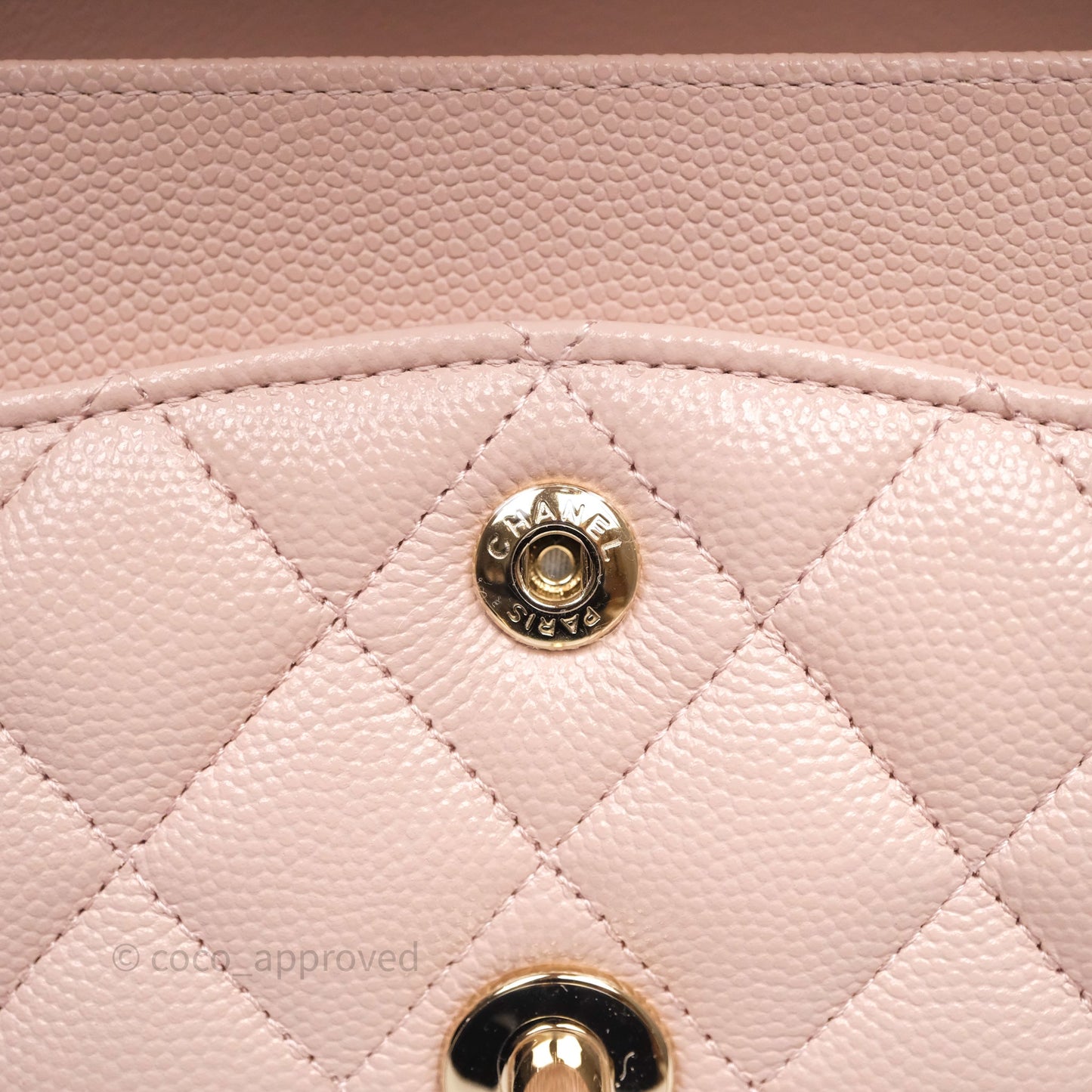 Chanel Small Classic Flap Quilted Light Pink Caviar Gold Hardware