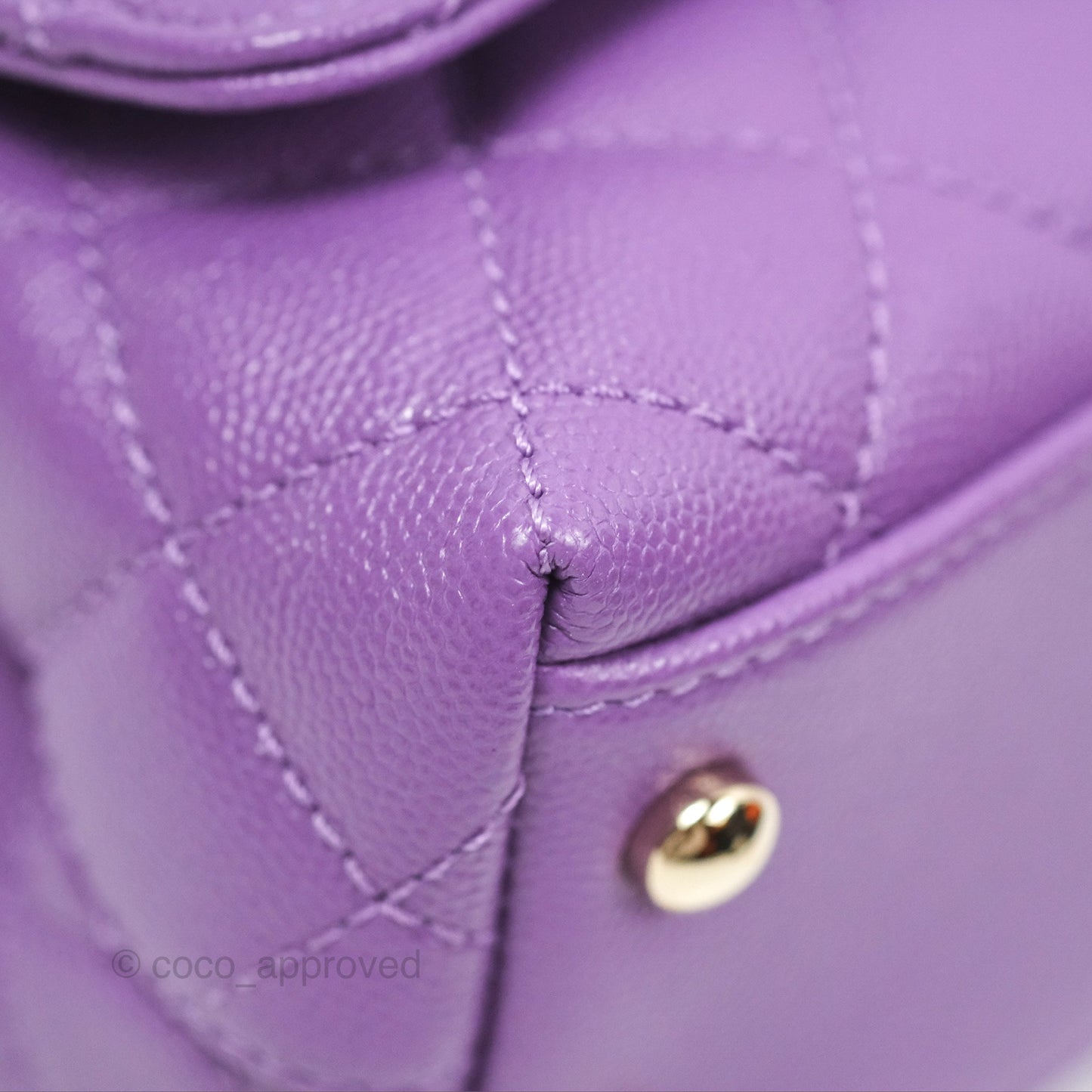 Chanel Mini Coco Handle Purple Caviar Gold Hardware
