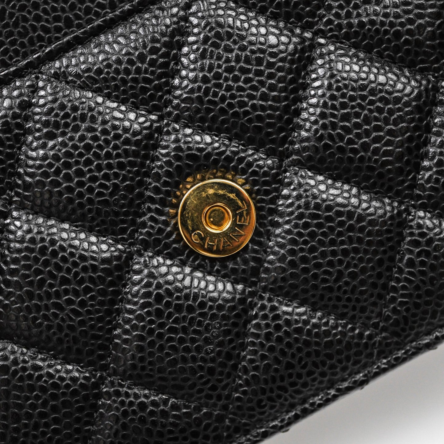 Chanel Quilted WOC Black Caviar Gold Hardware