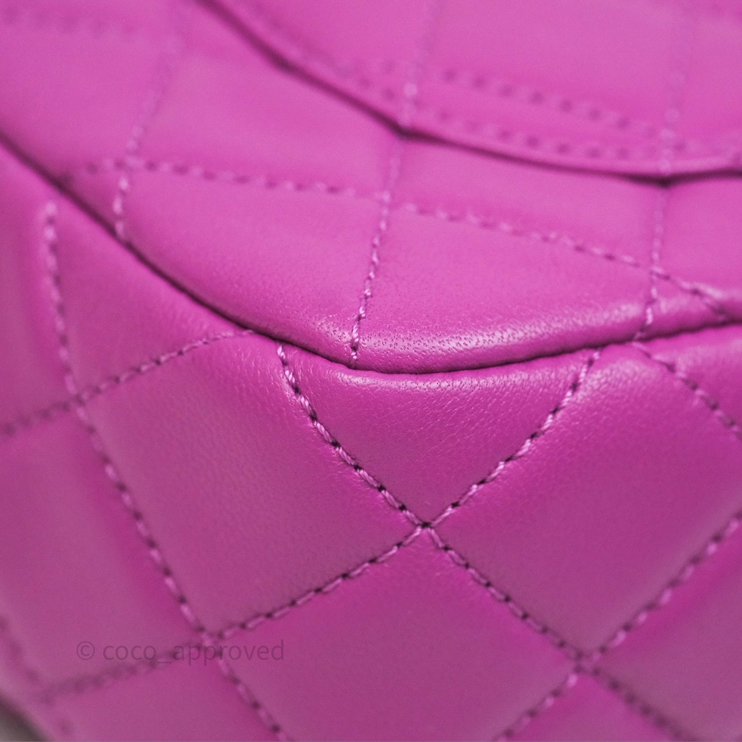 Chanel Mini Rectangular Pearl Crush Quilted Purple Lambskin Aged Gold Hardware