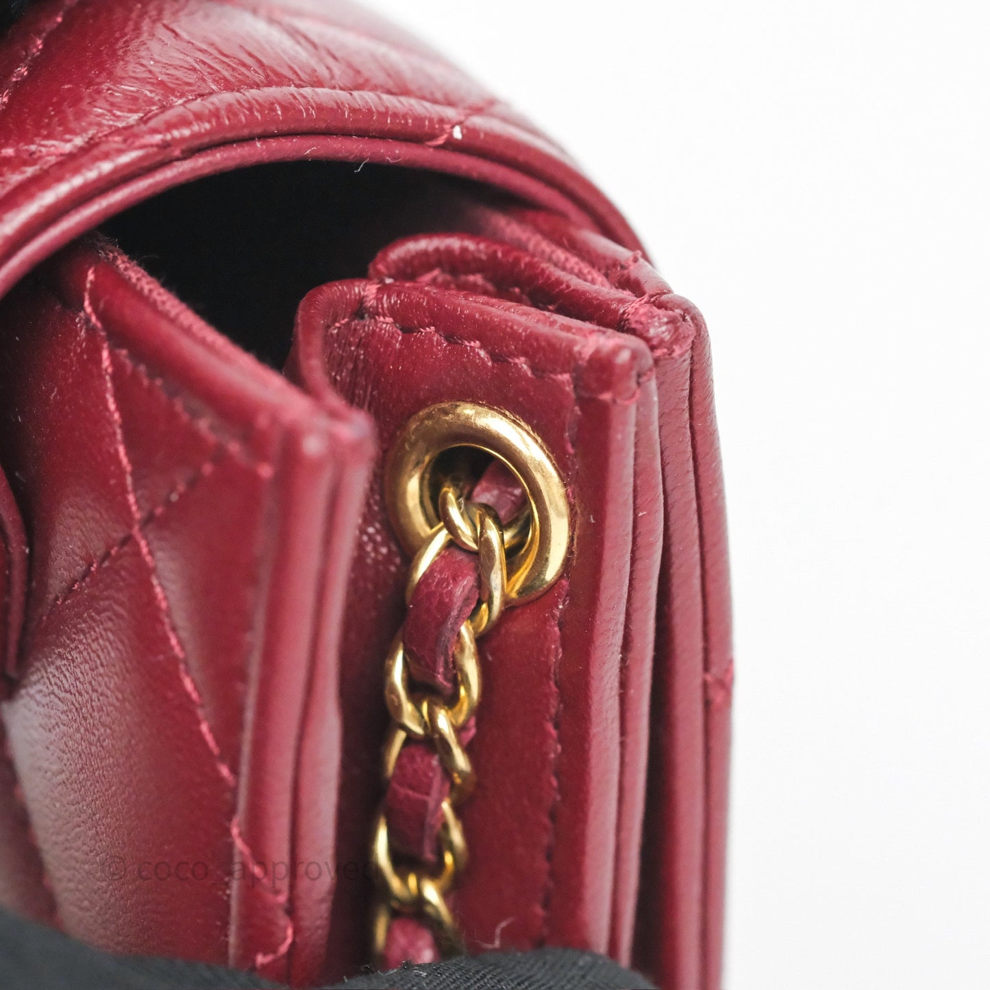 Chanel Mini WOC with CC Chain Burgundy Lambskin Gold Hardware 22K