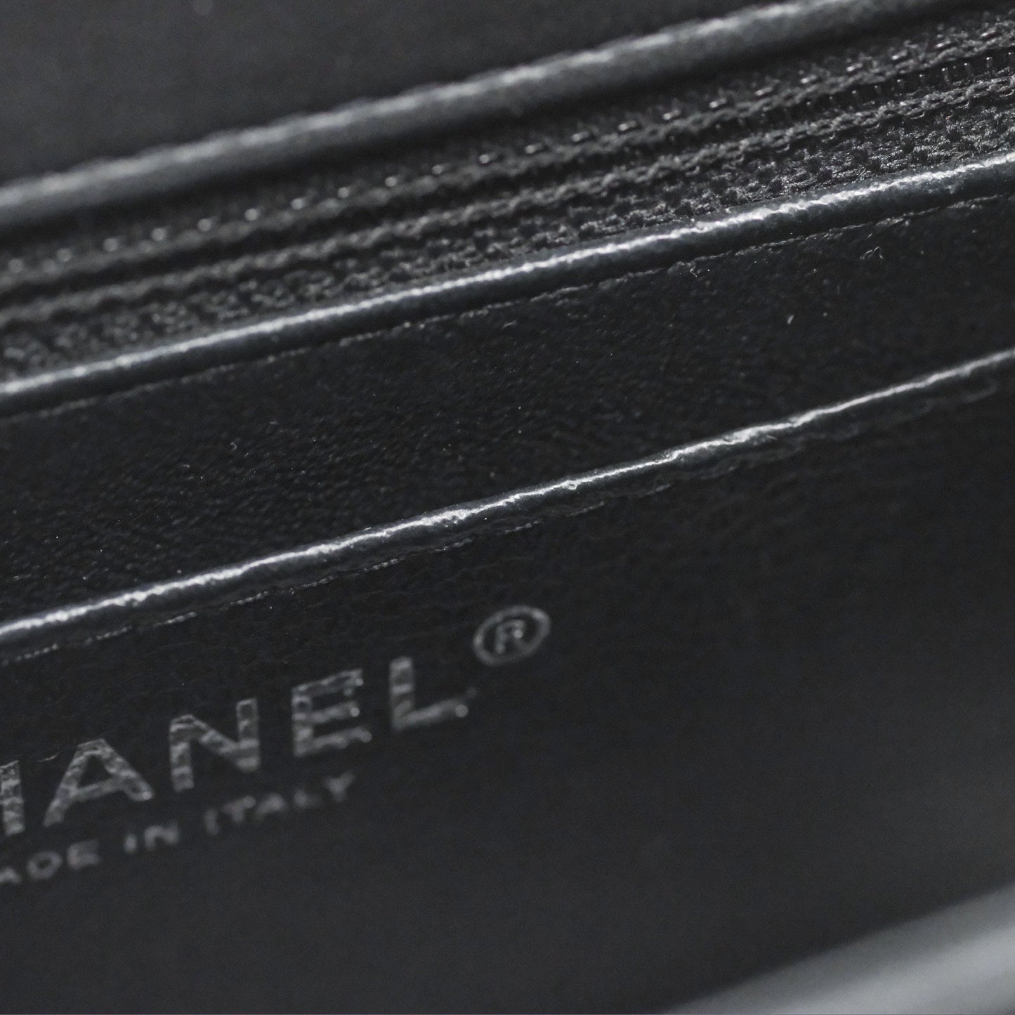 Chanel Mini Square Black Chevron Lambskin Silver Hardware