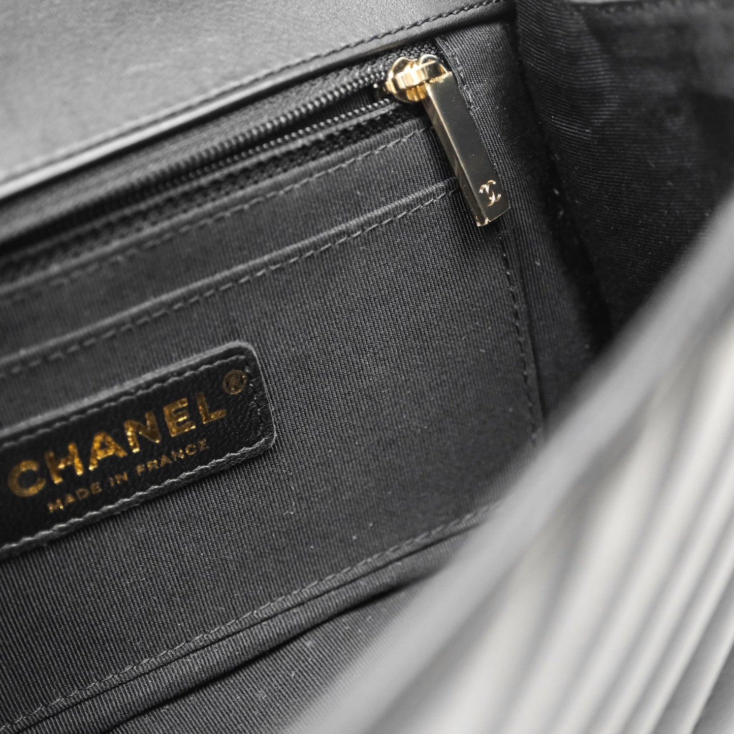 Chanel Black Lambskin Chevron Quilted Statement Flap Bag Light Gold Hardware