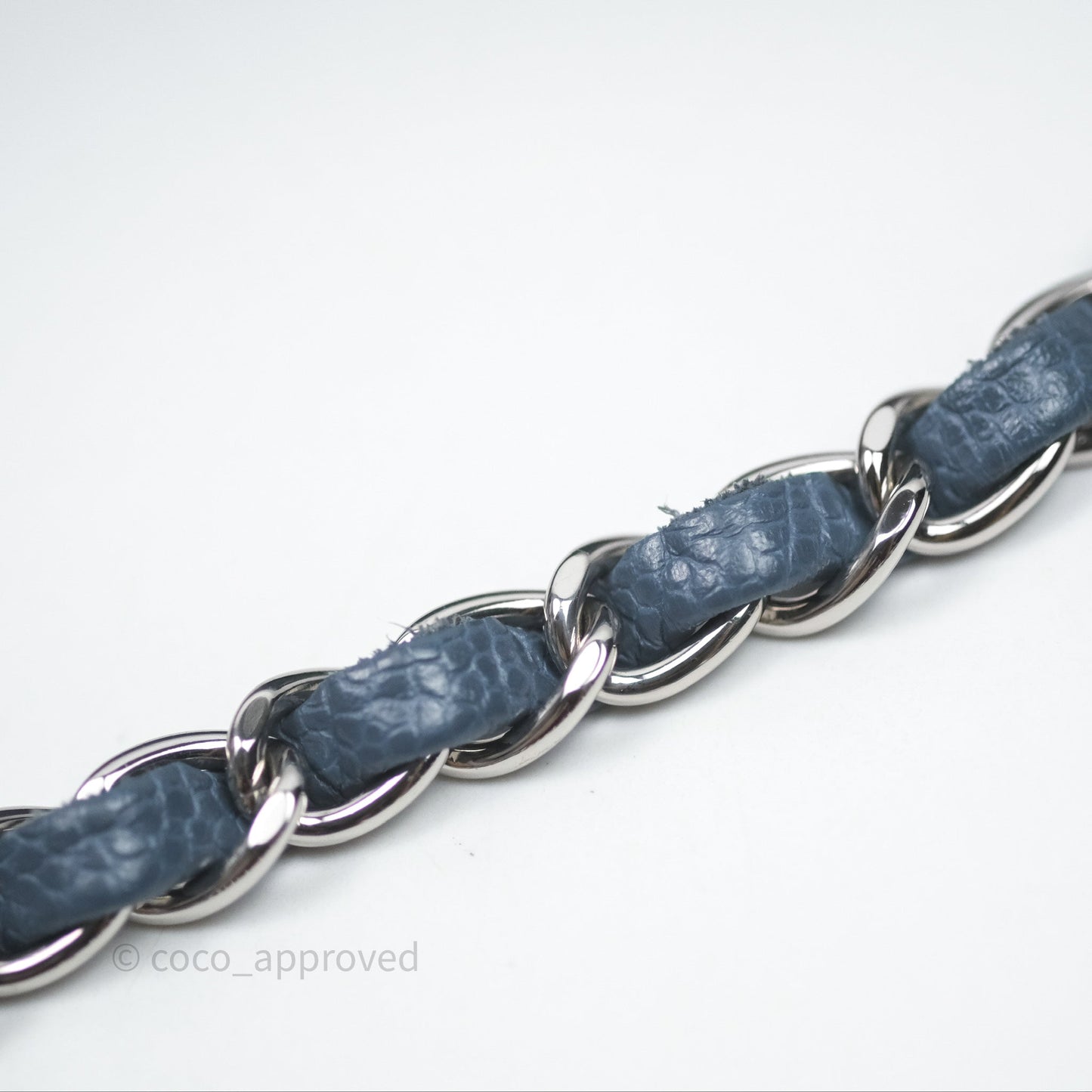 Chanel Quilted Mini Rectangular Blue Caviar Silver Hardware