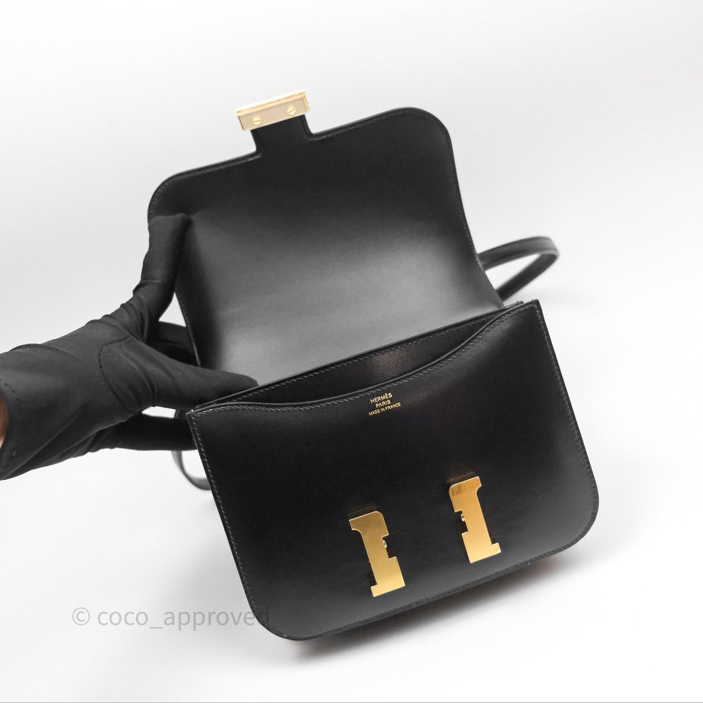 Hermès Constance Mini 18cm Mirror Black Noir 89 Box Leather Gold Hardware