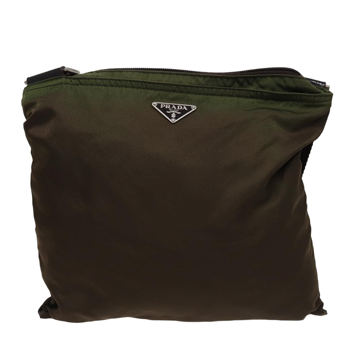 Luxury PradaShoulder Bag Nylon Khaki Brown 79144