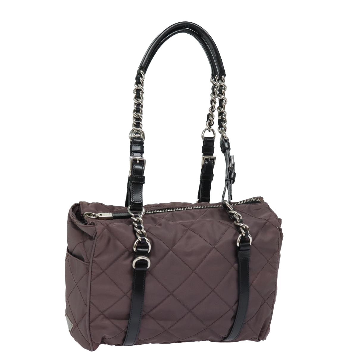 Luxury PradaChain Shoulder Bag Nylon Purple 79154