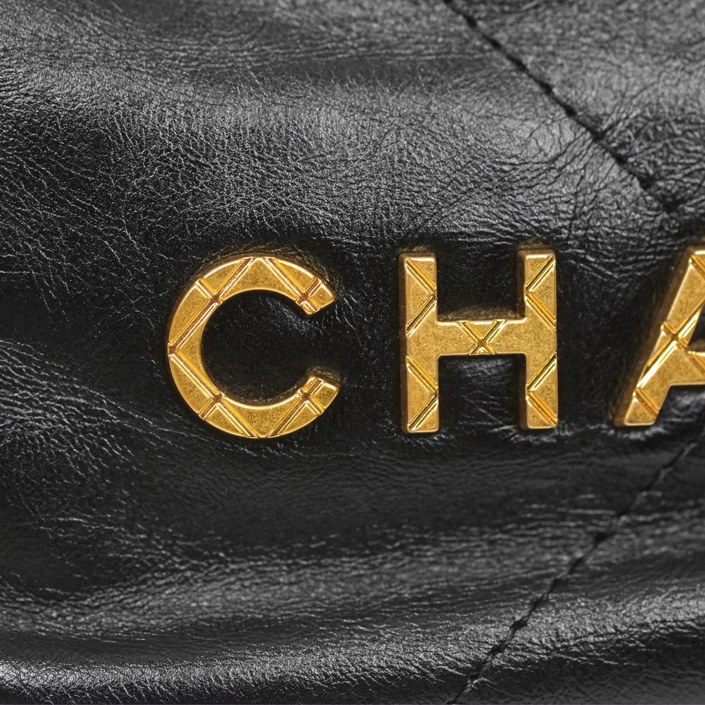 Chanel 22 Mini Bag with Pearl Chain Black Shiny Crumpled Calfskin
