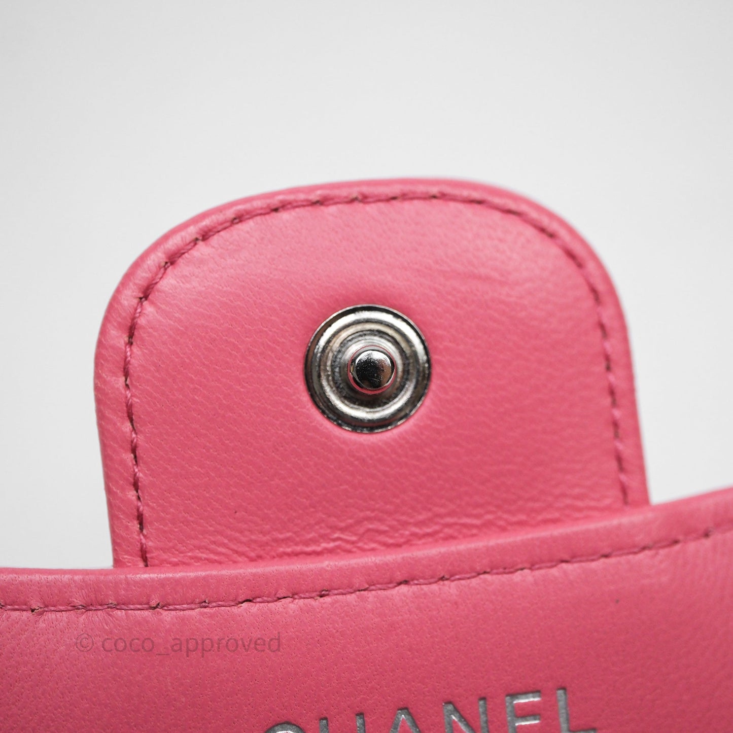 Chanel Classic Flap Wallet Pink Lambskin Silver Hardware