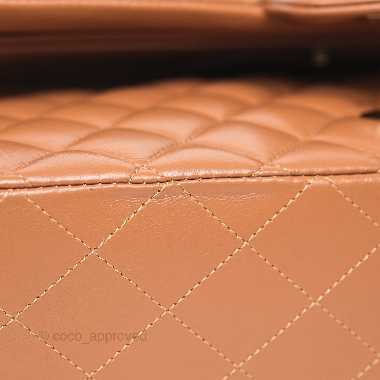 Chanel Medium Classic Quilted Flap Dark Beige Caramel Lambskin Gold Hardware
