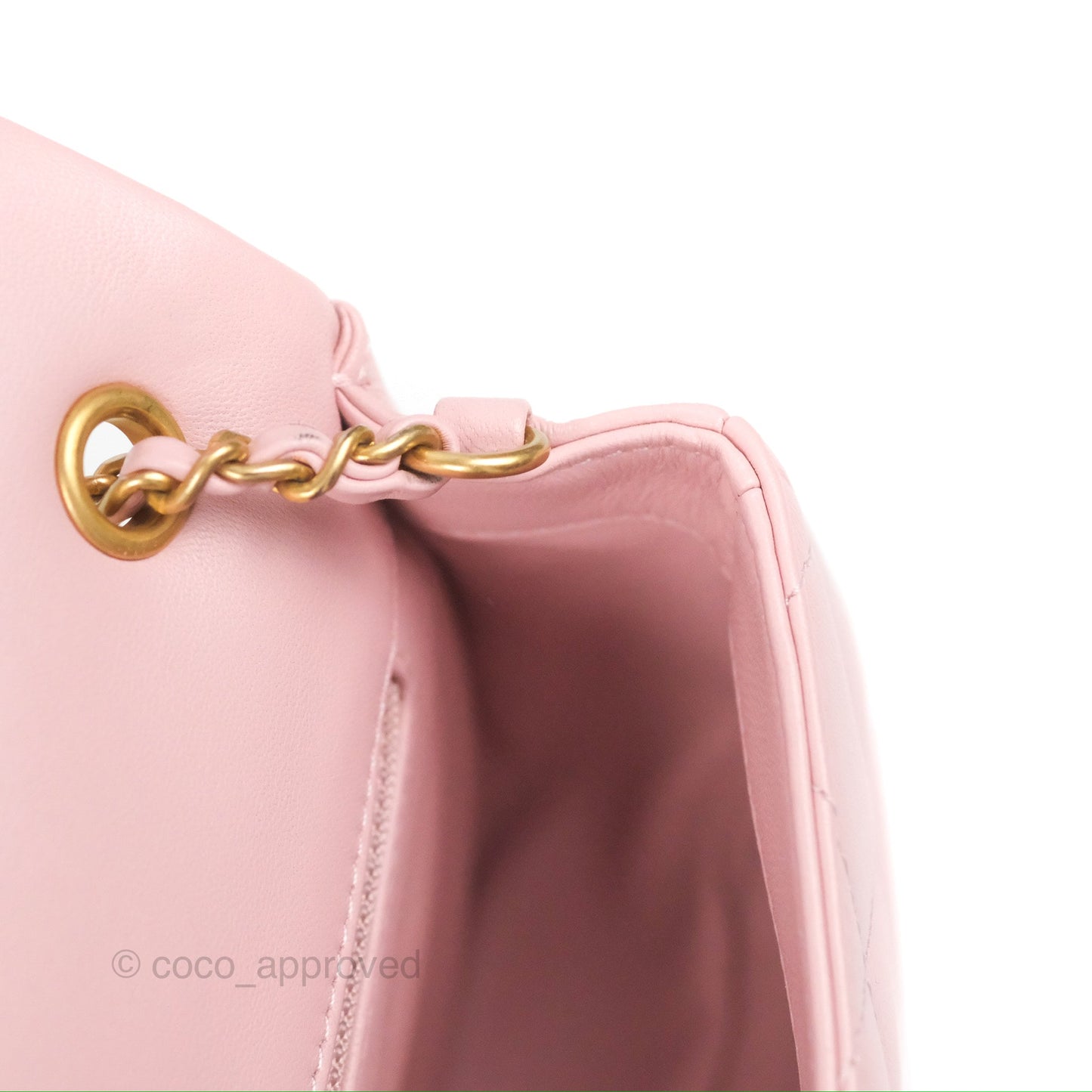Chanel Mini Flap Bag With Heart CC Charm Pink Lambskin Aged Gold Hardware
