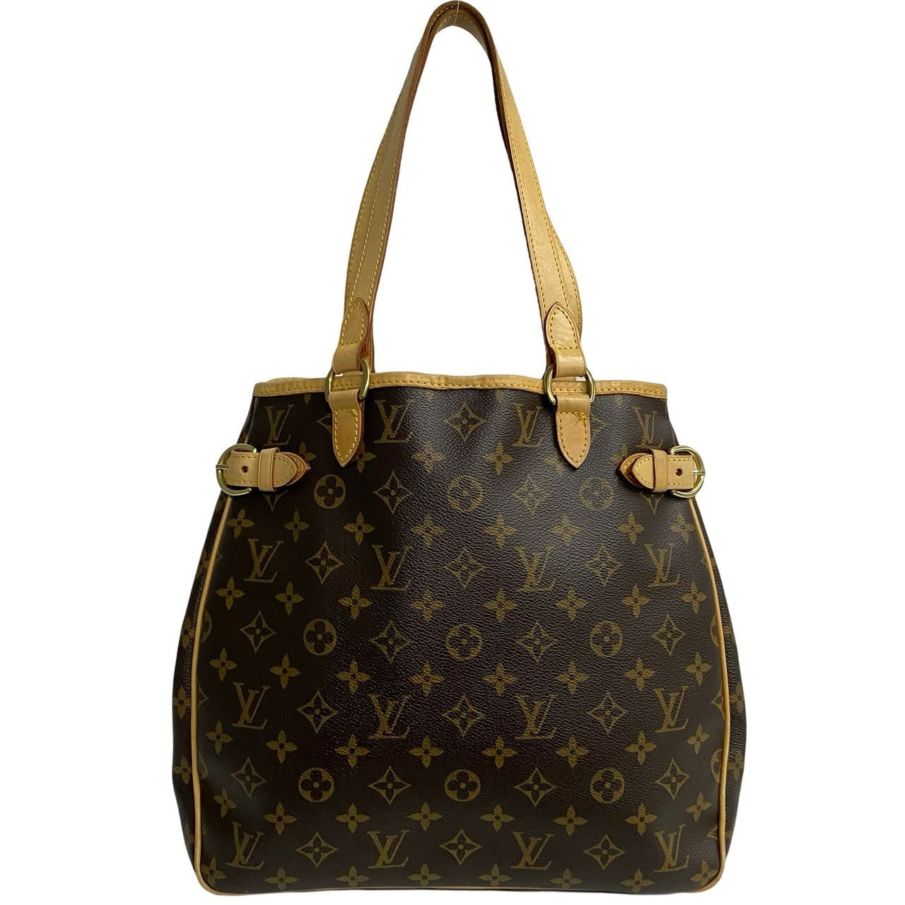 LOUIS VUITTON Tote Bag leather Brown Monogram Batignolles Vertica