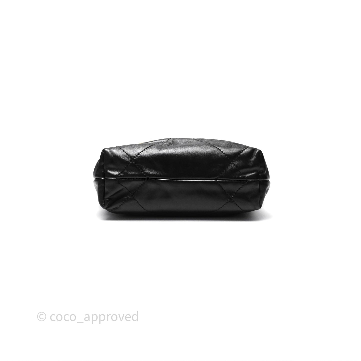 Chanel 22 Mini Bag Black Crumpled Calfskin Aged Gold Hardware