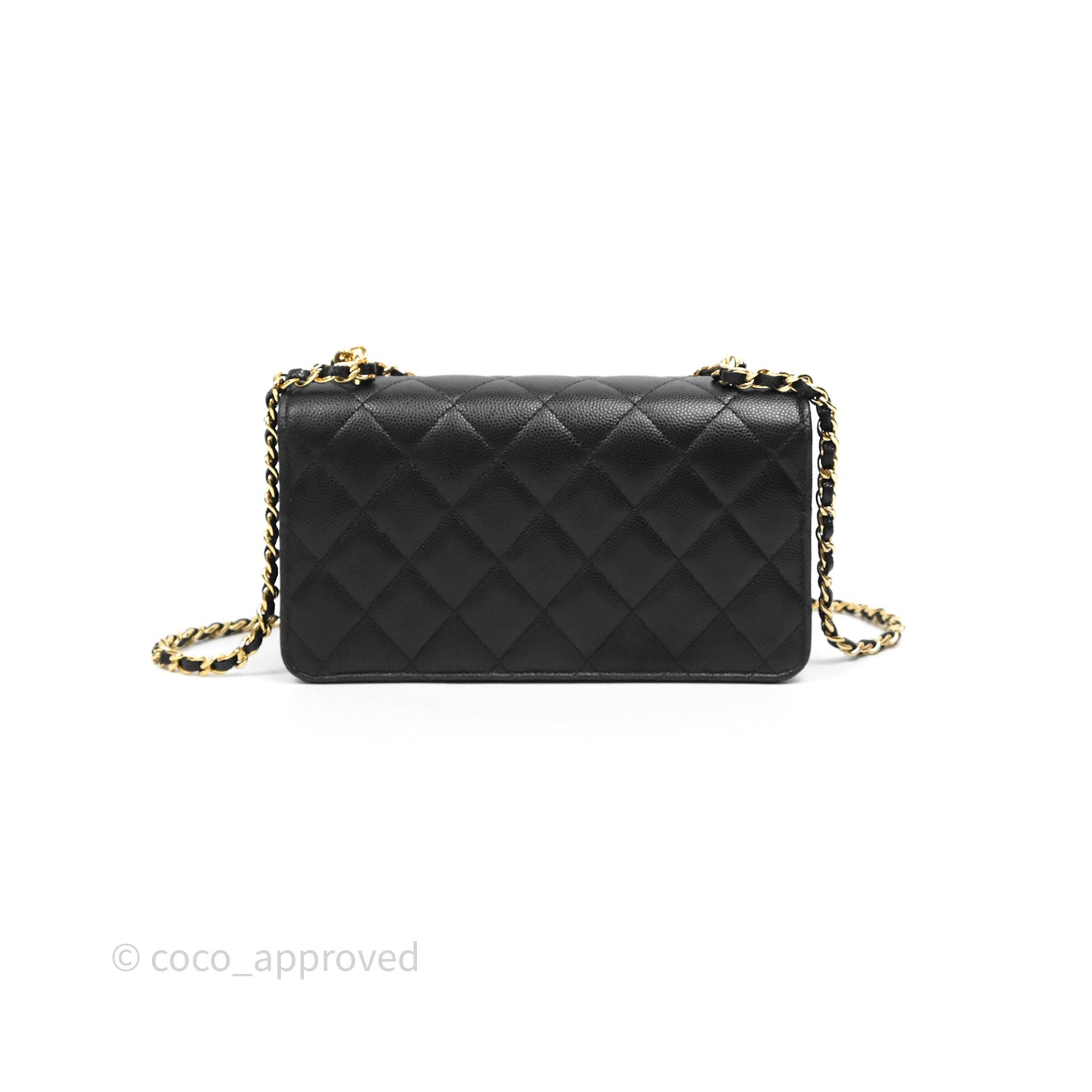 Chanel WOC Bag Charm Black Caviar Gold Hardware