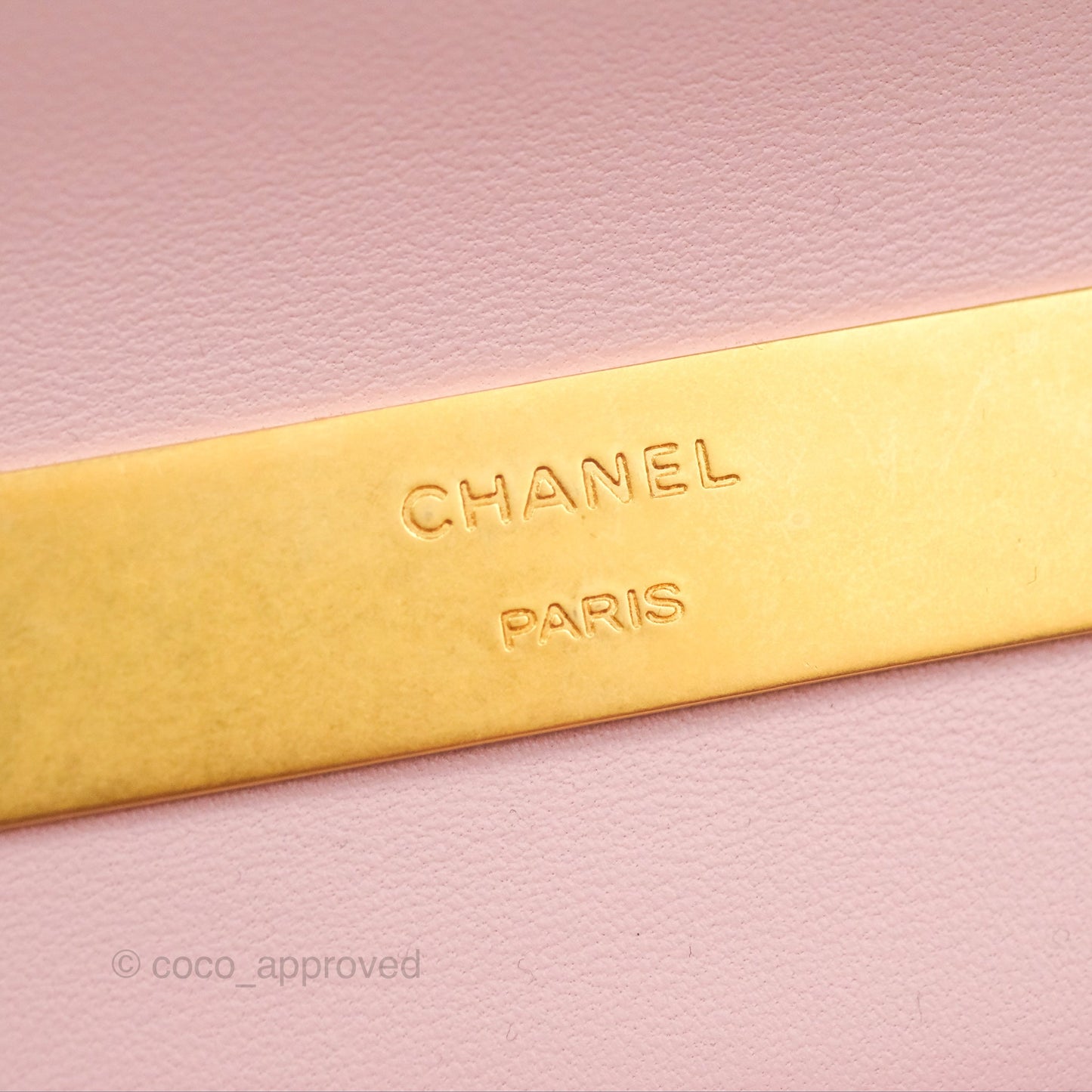 Chanel Enamel Top Handle Clutch with Chain Pink Lambskin Aged Gold Hardware 22B