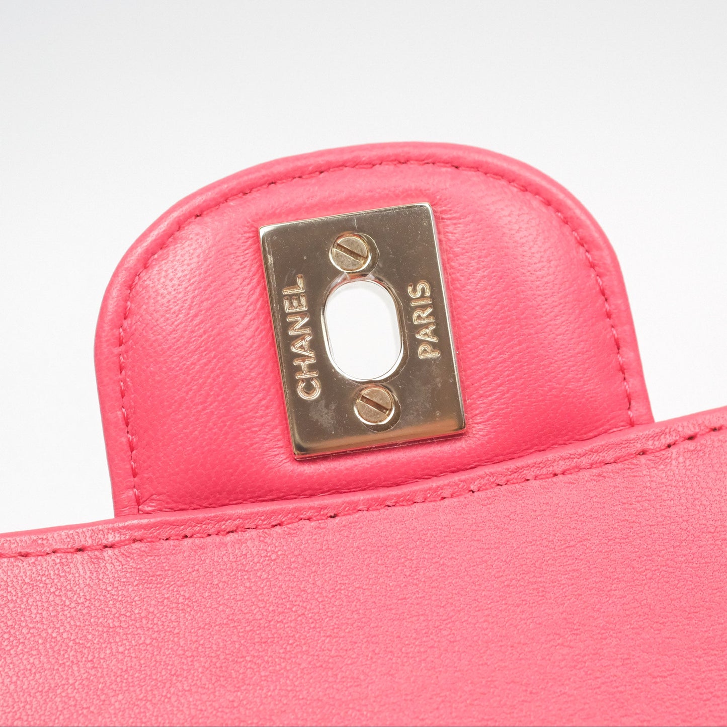 Chanel Medium Classic Flap Chevron Pink Lambskin Gold Hardware