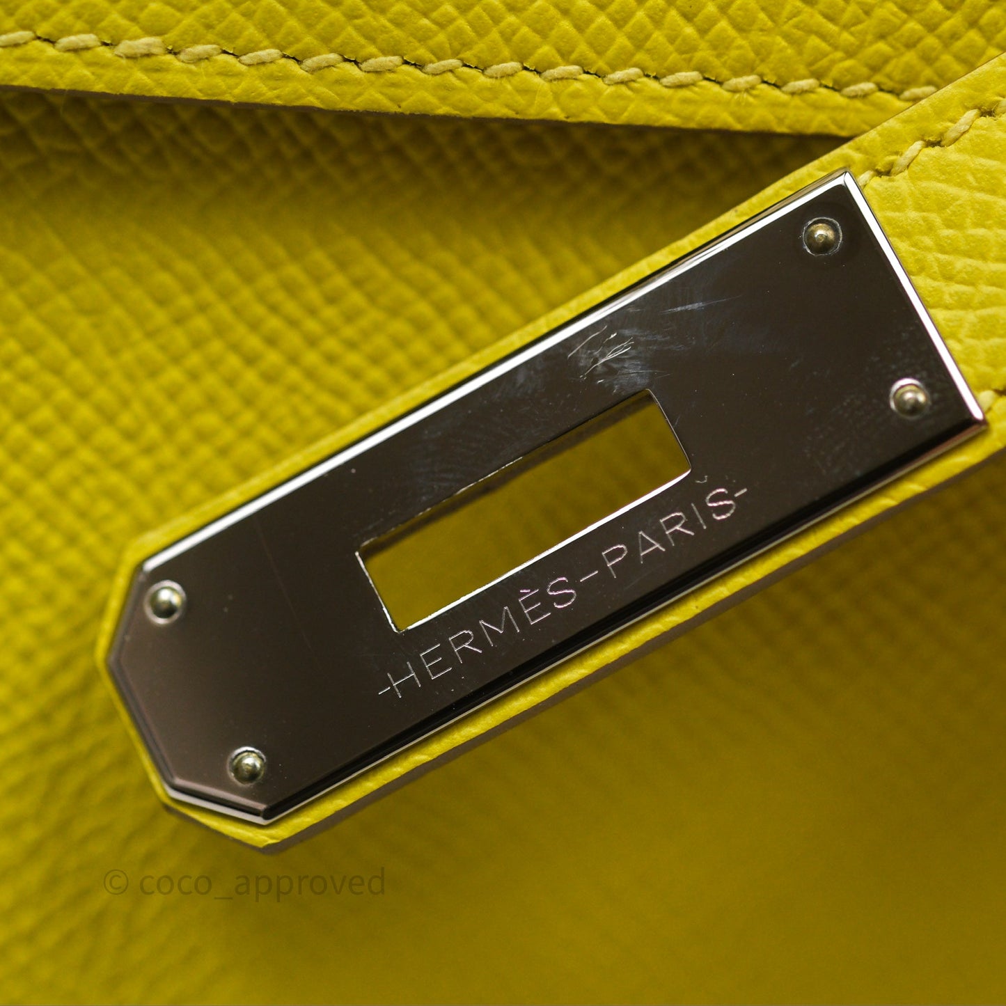 Hermès Kelly 28 Lime 9R Epsom Palladium Hardware