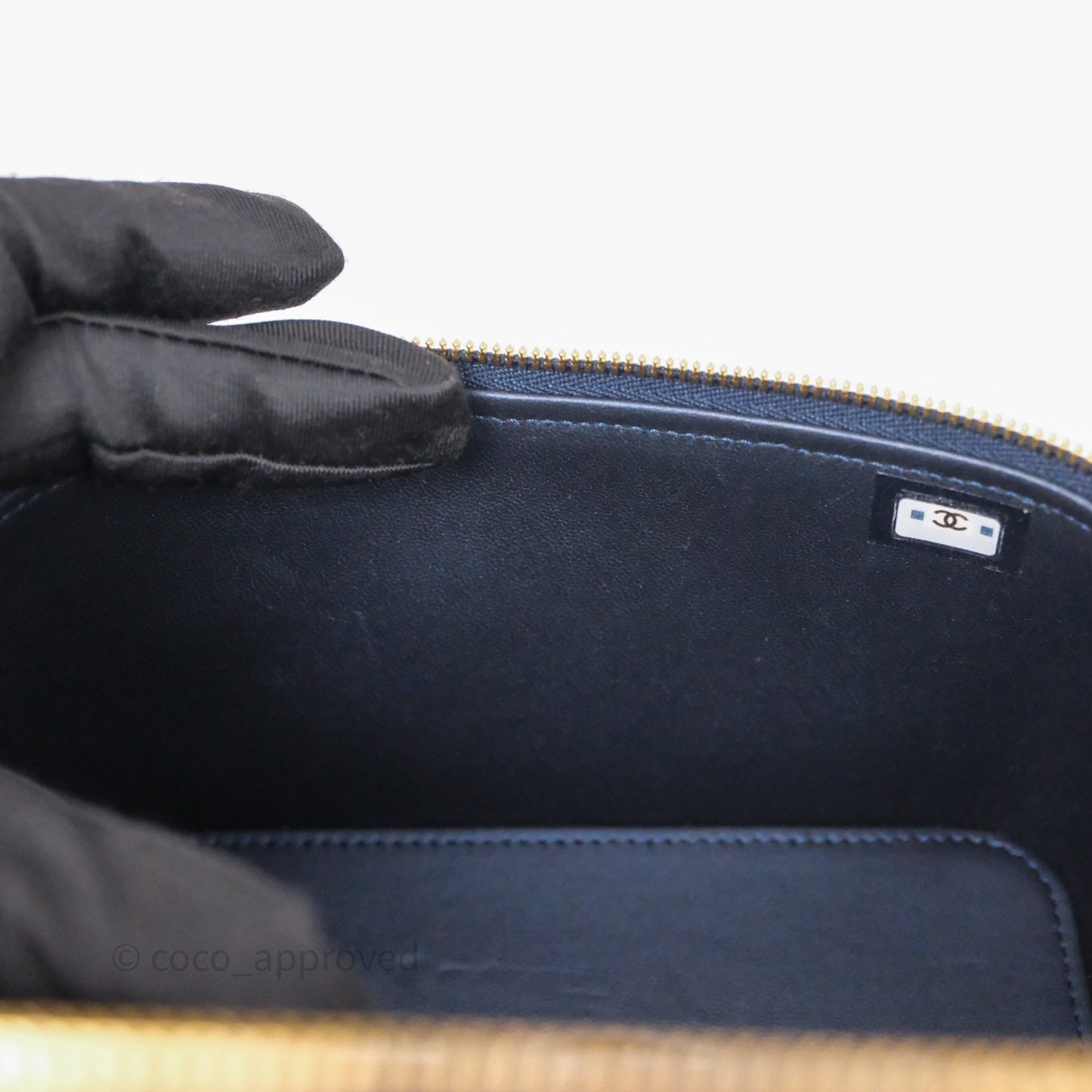 Chanel Top Handle Vanity Irdescent Navy Lambskin Gold Hardware