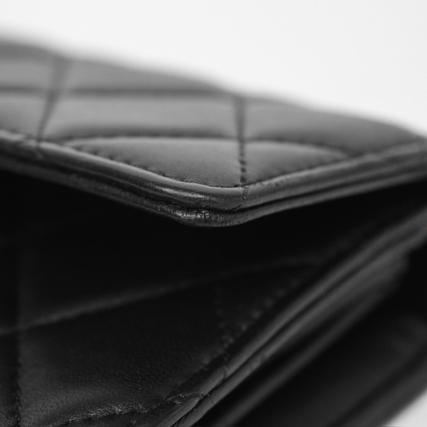 Chanel Classic Quilted Long Wallet Black Lambskin Silver Hardware