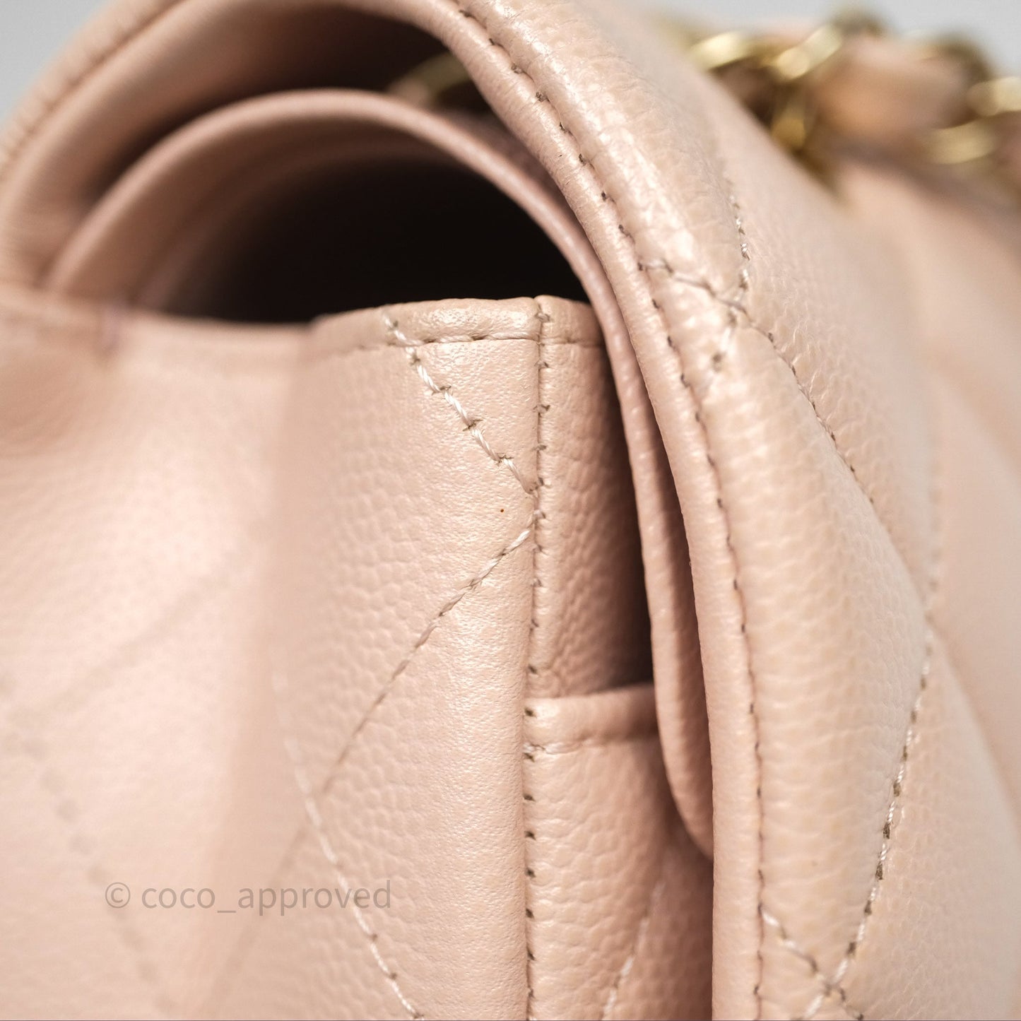 Chanel Small Classic Flap Quilted Rose Clair Caviar Gold Hardware