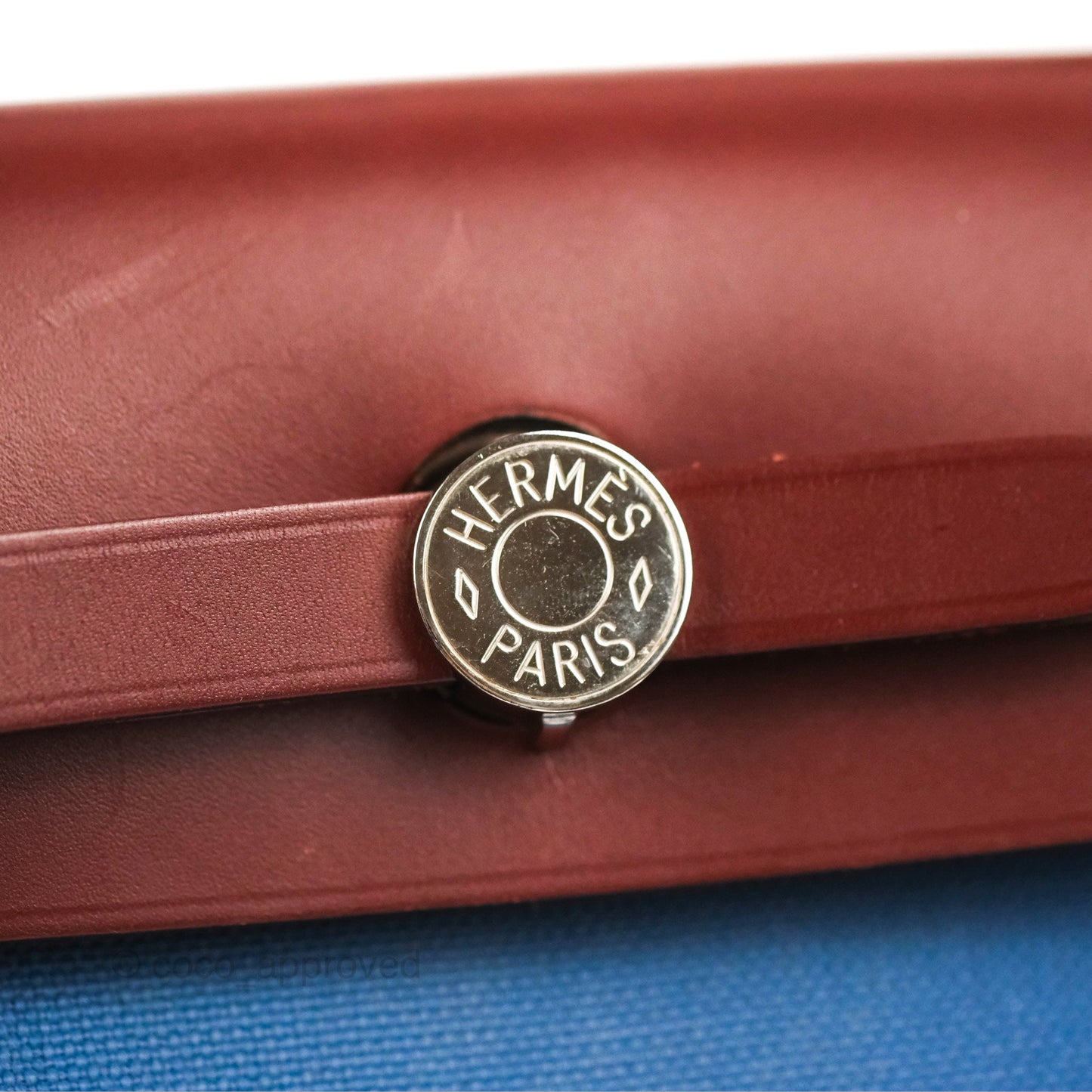 Hermès Herbag Zip 31 Rouge H/Bleu Agate Canvas Palladium Hardware