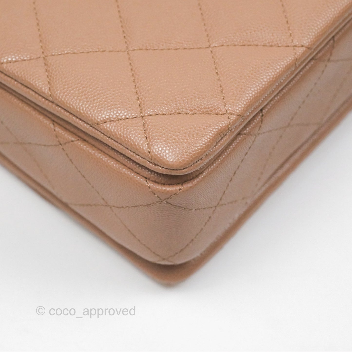Chanel Coco First Dark Beige Flap Bag Caviar Gold Hardware 22K