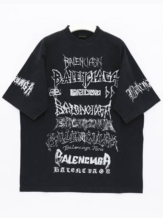 Luxury Balenciaga DIY Metal Cotton Short Sleeve T-Shirt Black