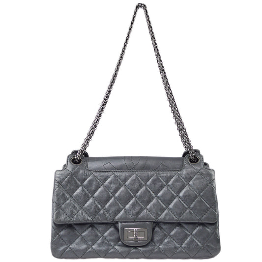 Luxury Chanel Silver Lambskin Mademoiselle Lock Shoulder Bag