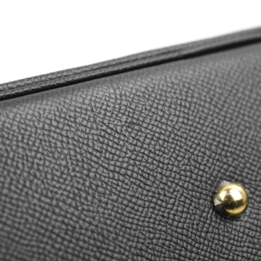 Hermès Bolide 1923 25 Black Epsom Gold Hardware