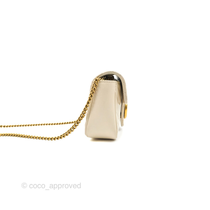 Gucci GG Marmont Matelassé Leather Super Mini Bag Ivory