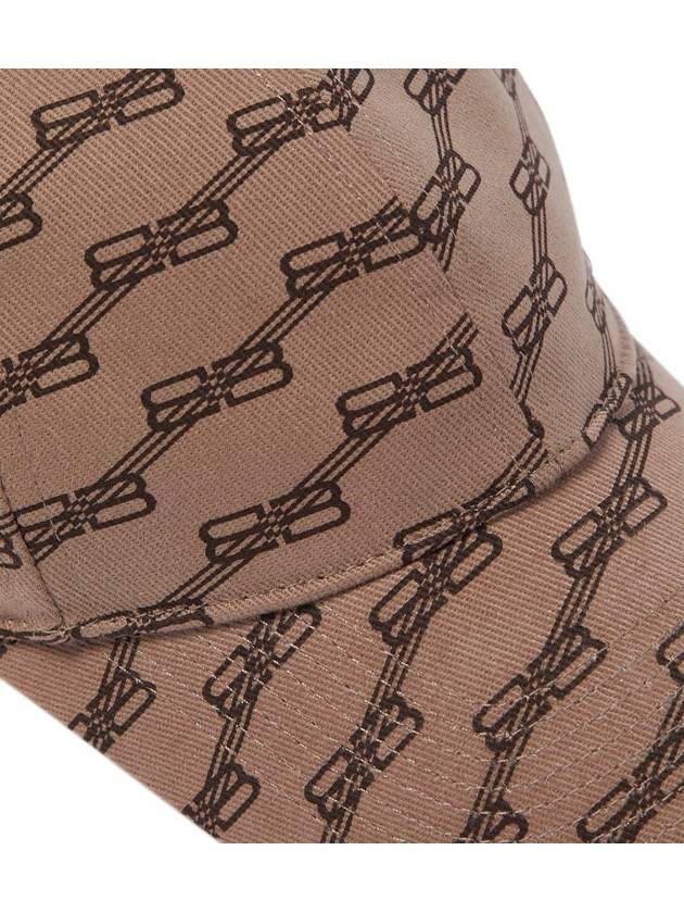 Luxury Balenciaga BB Monogram Cotton Drill Ball Cap Beige