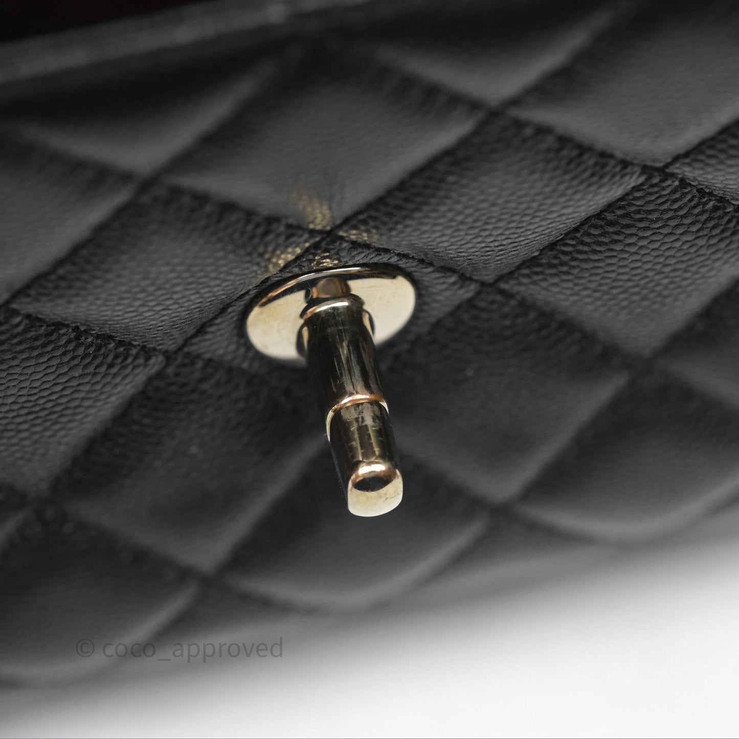 Chanel Small Coco Handle Quilted Black Caviar Gold Hardware