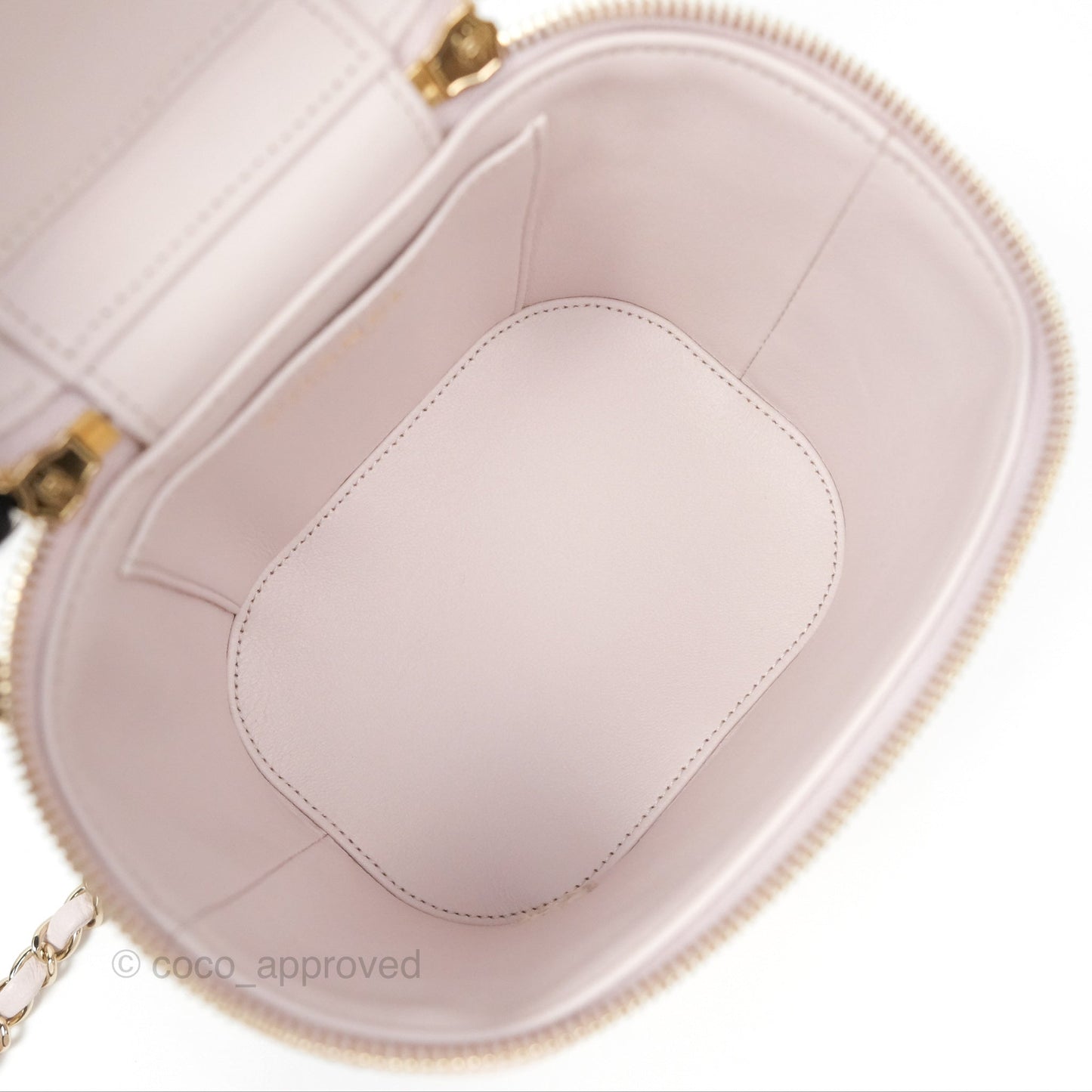 Chanel Small Quilted Top Handle Vanity Case Light Lilac Lambskin Gold Hardware