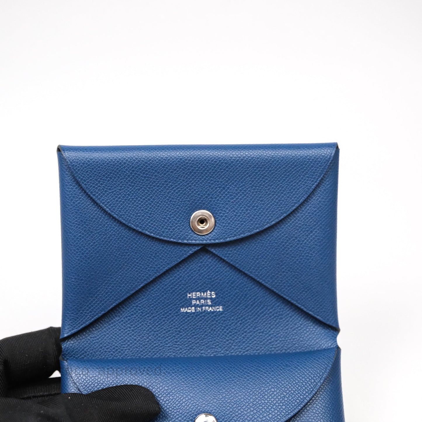 Hermès Calvi Card Holder Deep Blue Epsom