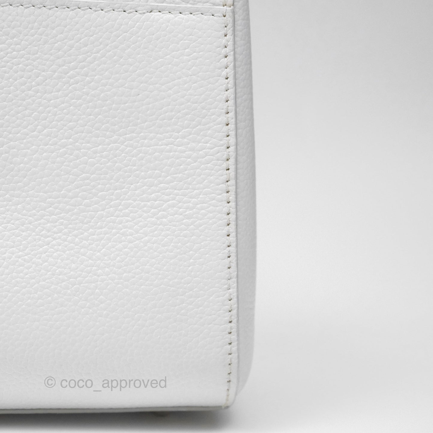 Chanel Mini Neo Executive Shopper Tote White Grained Calfskin Silver Hardware