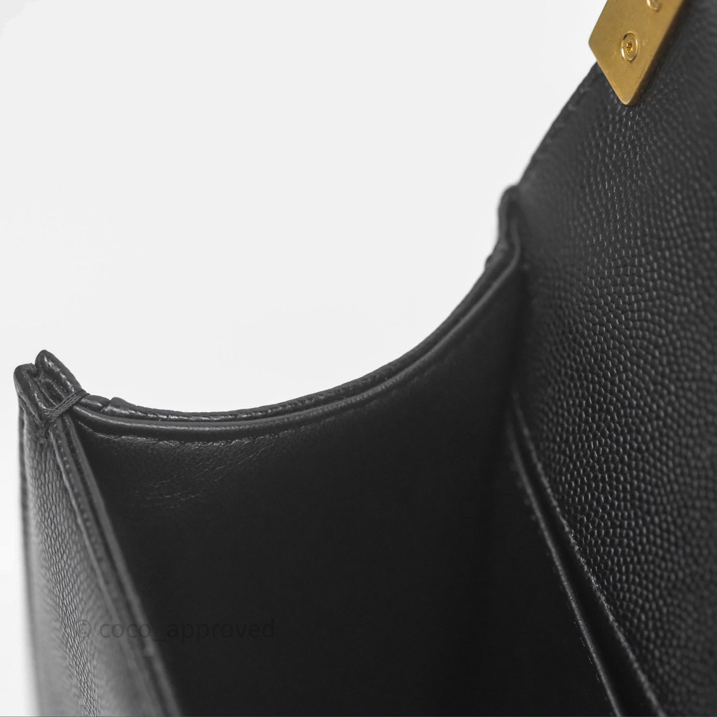Chanel Medium Boy Quilted Black Caviar Aged Gold Hardware