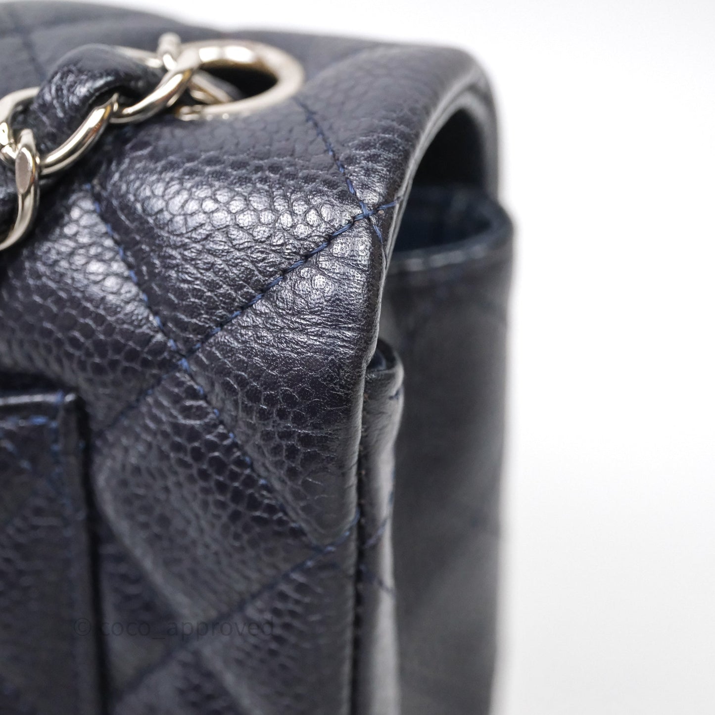 Chanel Mini Rectangular Quilted Dark Navy Caviar Silver Hardware