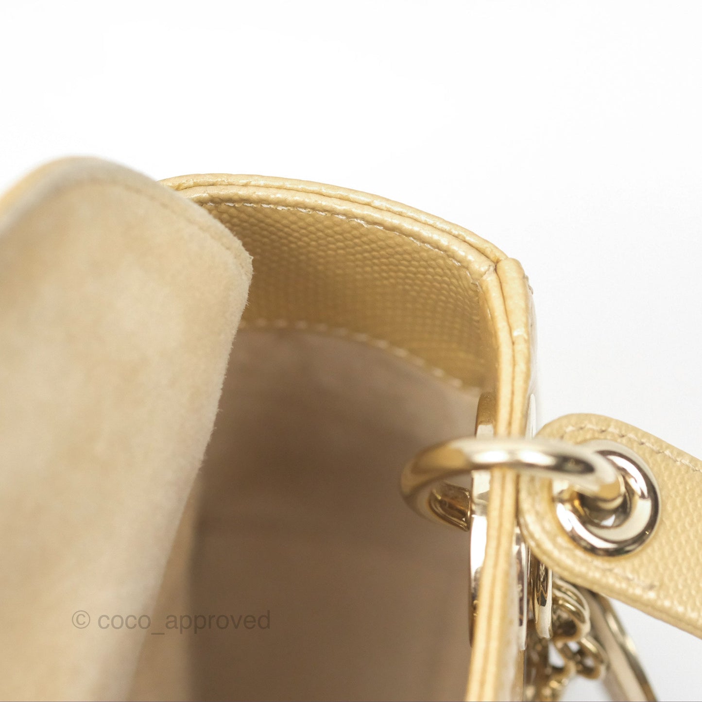 Christian Dior Mini Lady Dior Beige Lizard Gold Hardware