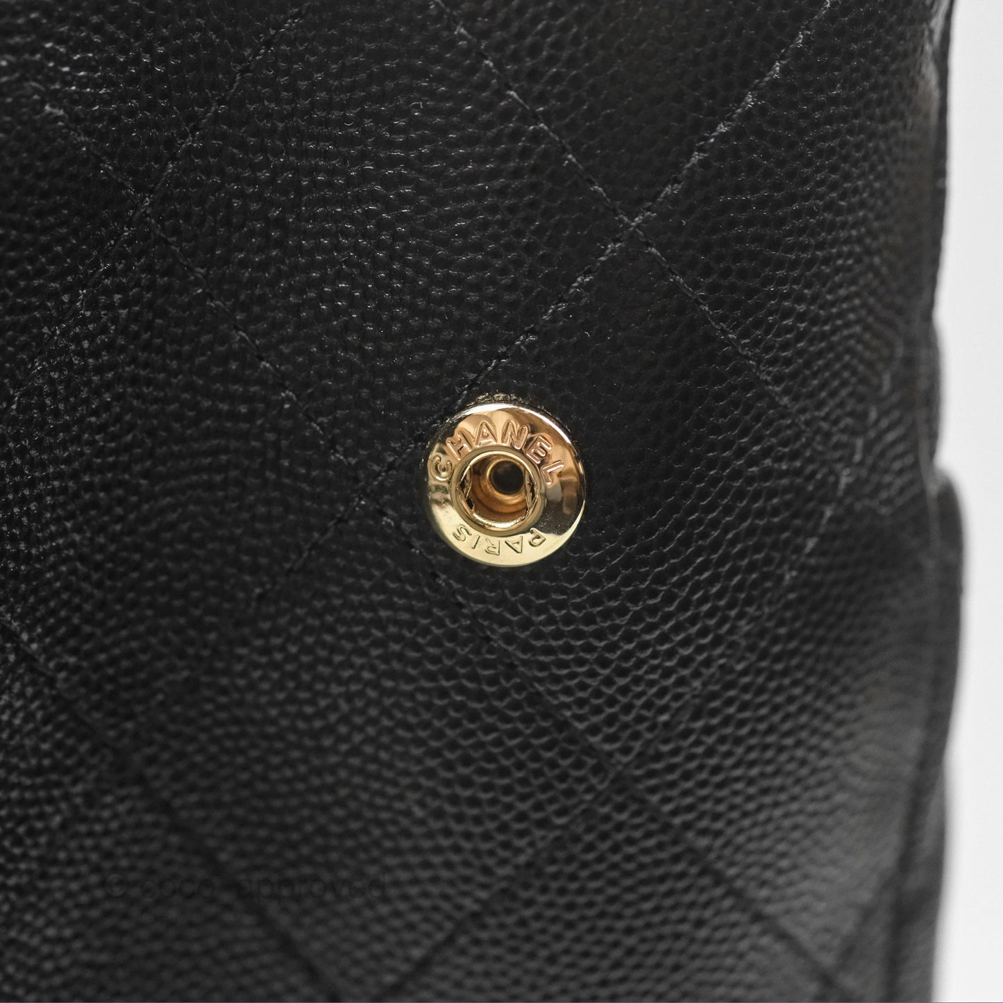 Chanel Large Shopping Tote Quilted Black Caviar Gold Hardware