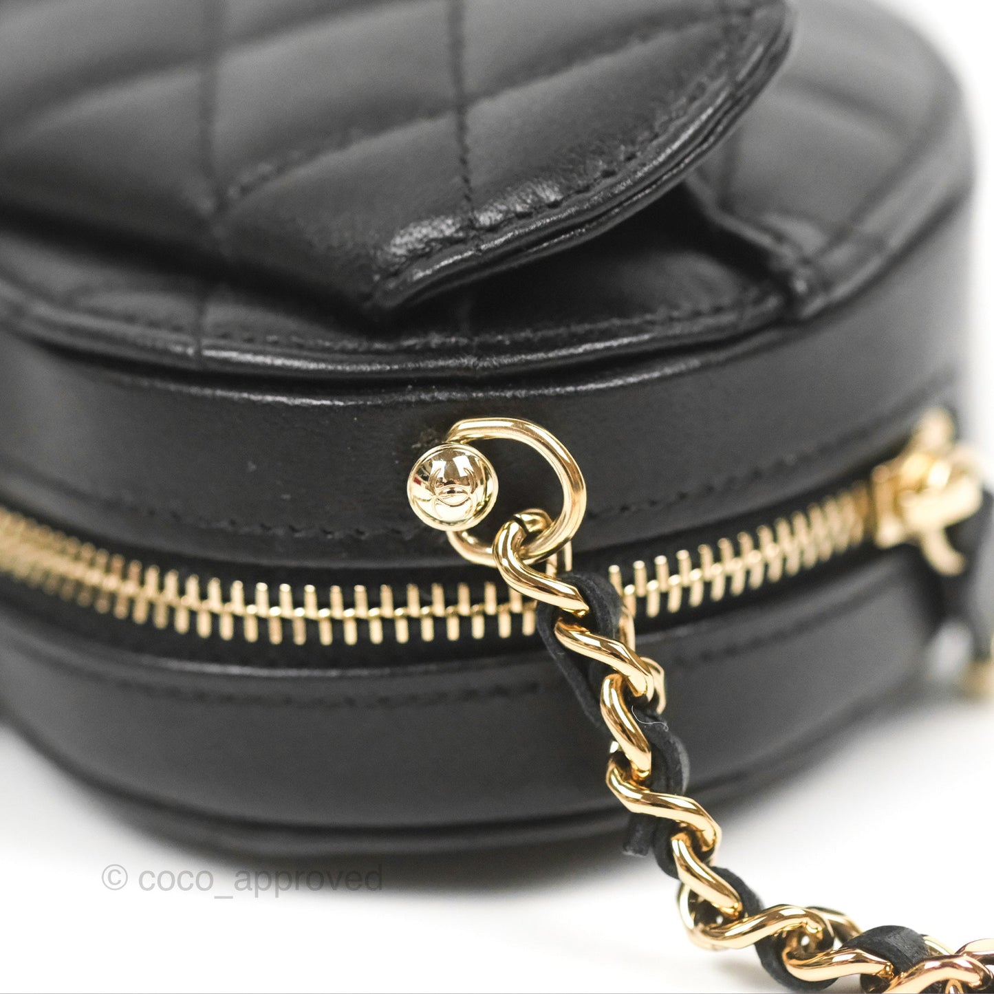 Chanel Small Heart Bag Black Lambskin Gold Hardware 22S