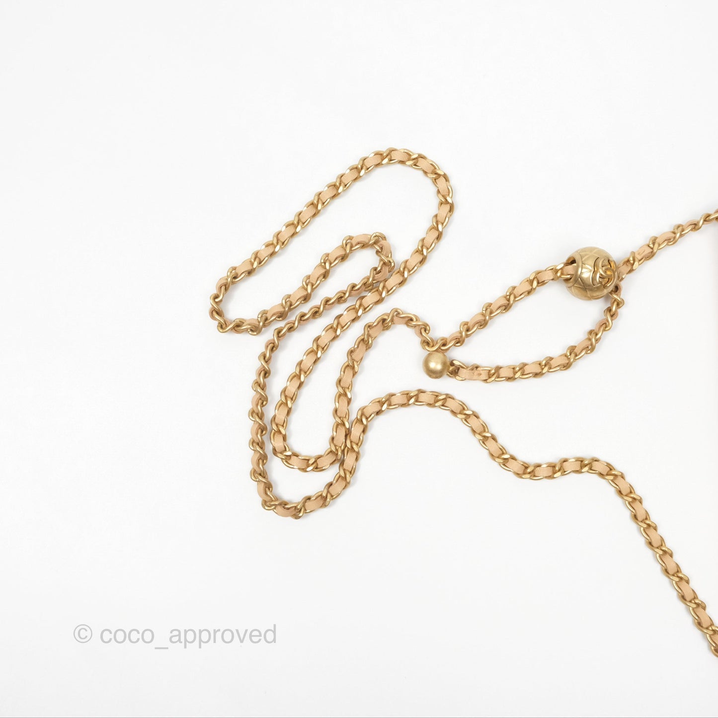 Chanel Quilted Pearl Crush Wallet on Chain WOC Beige Lambskin Aged Gold Hardware