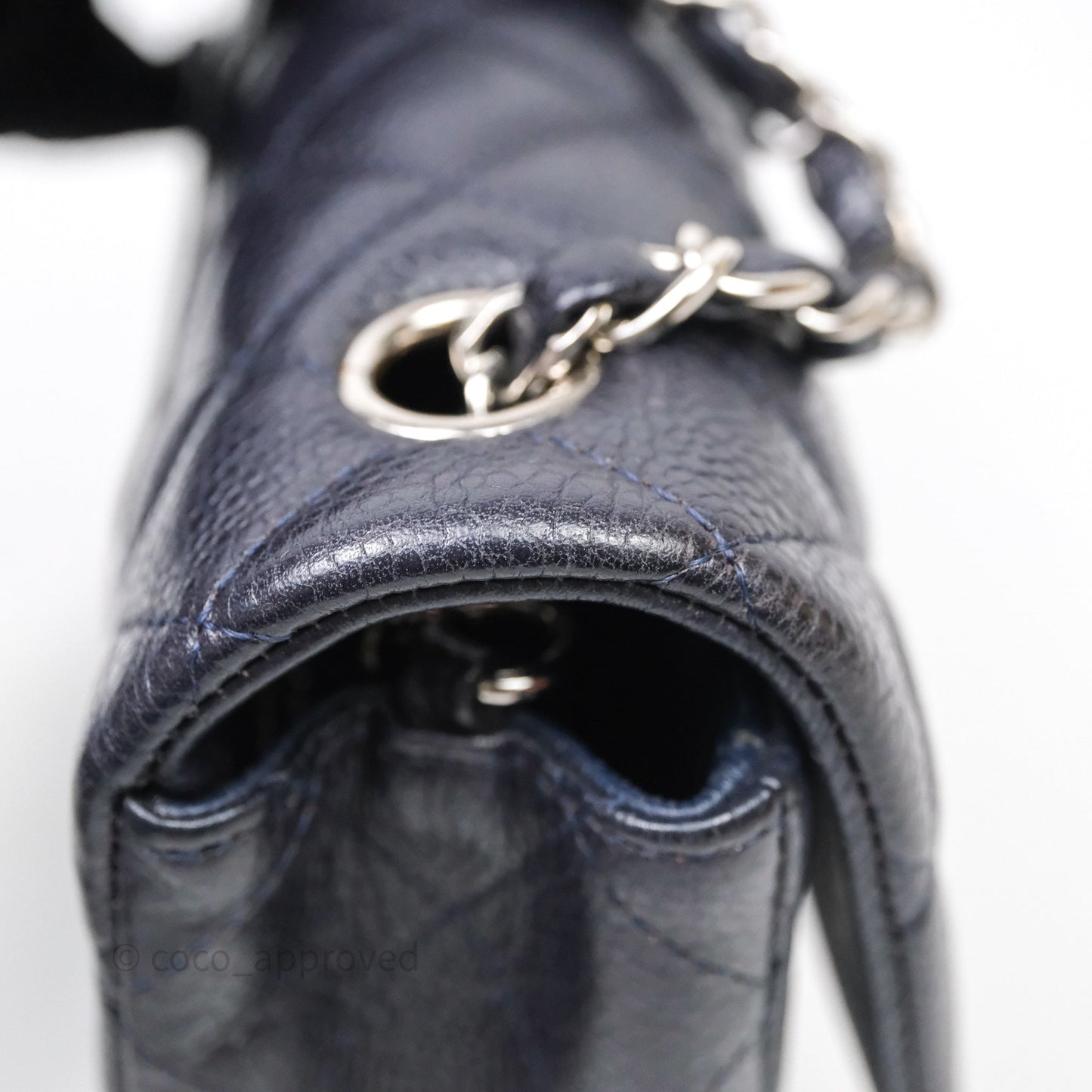 Chanel Mini Rectangular Quilted Dark Navy Caviar Silver Hardware