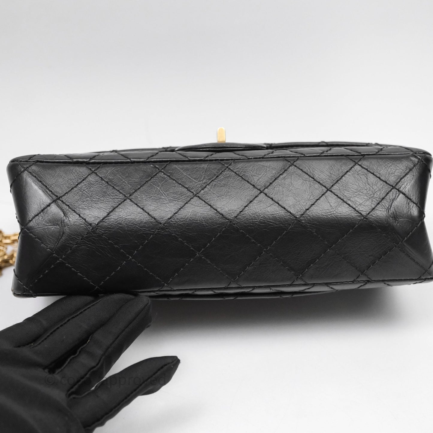 Chanel Reissue 225 Quilted Aged Calfskin Black Aged Gold Hardware