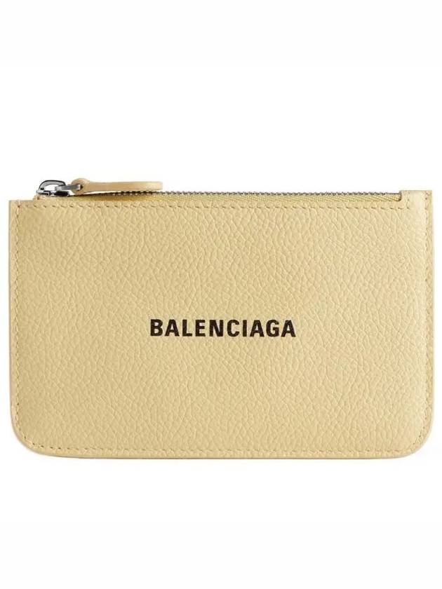 Luxury Balenciaga Cash Large Long Coin Card Wallet Light Yellow