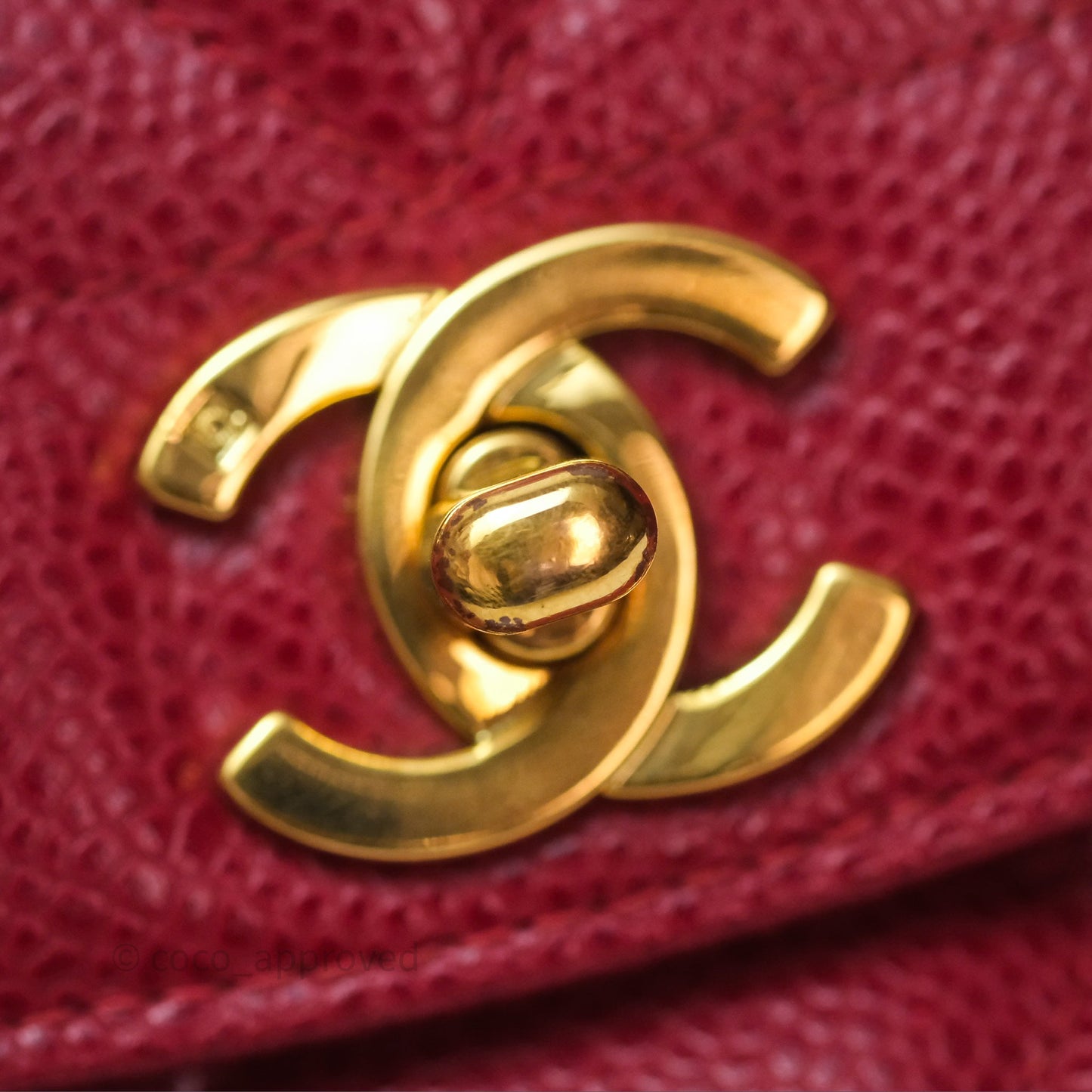 Chanel Medium Vintage Quilted Classic Diana Flap Bag Red Caviar 24K Gold Hardware
