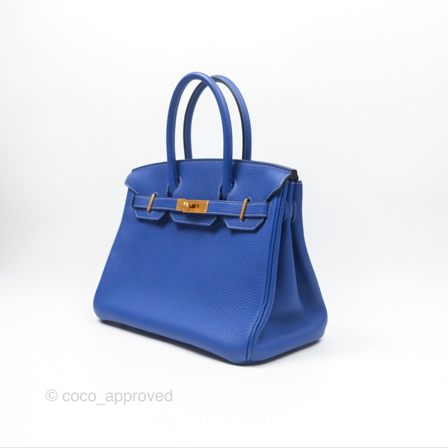 Hermès Birkin 30 Retourne HSS Blue Gris Clemence Brushed Gold Hardware